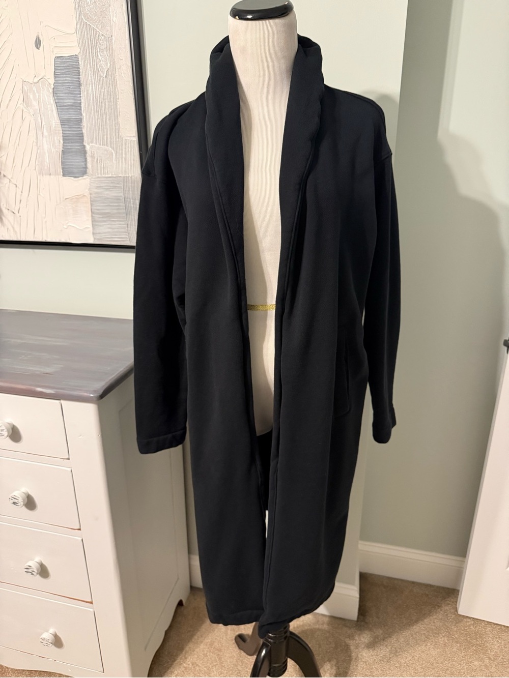 Nike Black Open-Front Long Cape Coat